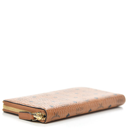 MCM Visetos Large Zip Around Wallet Cognac 4 of 7