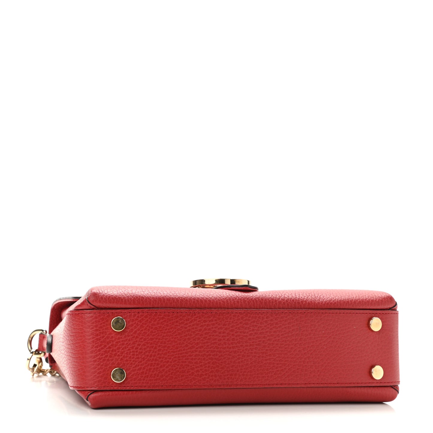 Dollar Calfskin Interlocking G Top Handle Shoulder Bag Red
