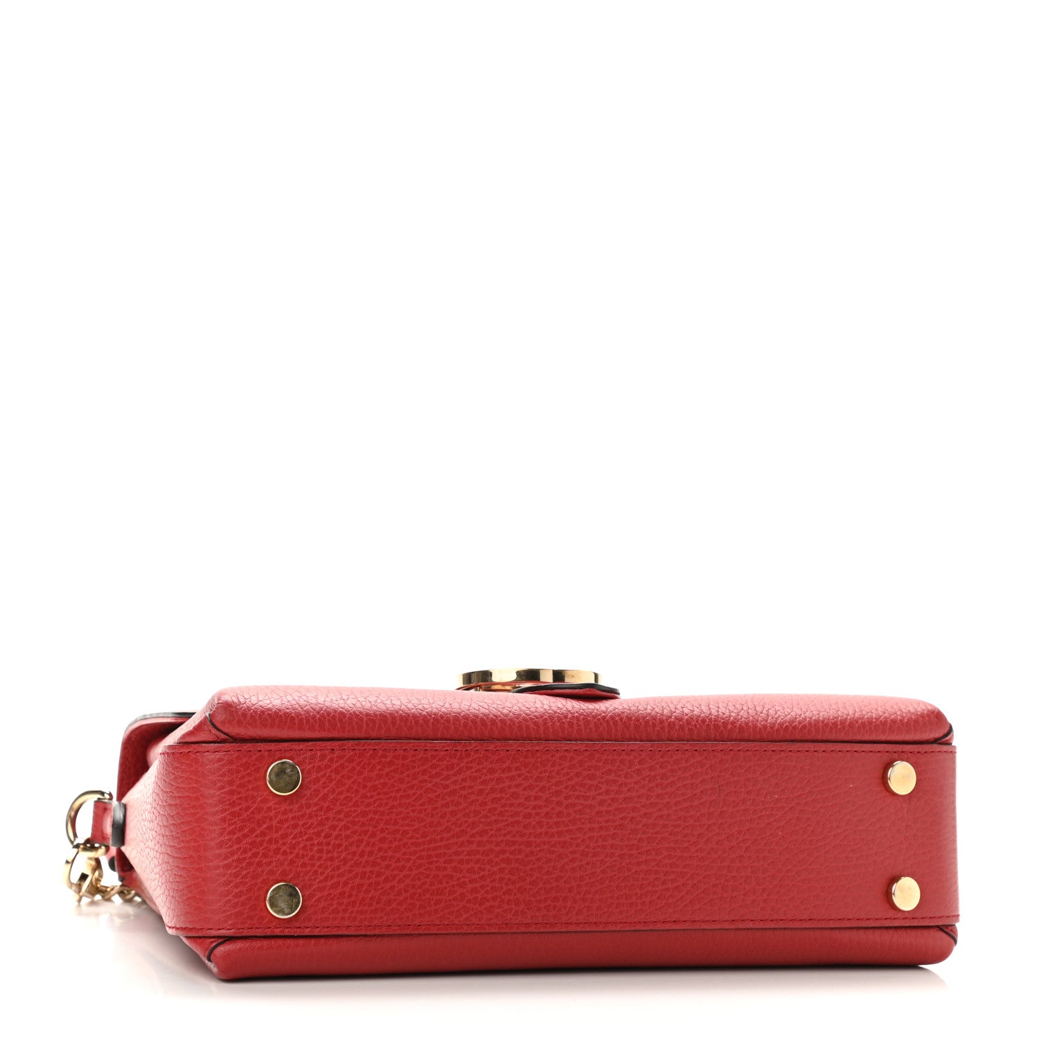 Gucci Dollar Calfskin Interlocking G Top Handle Shoulder Bag Red 4 of 10