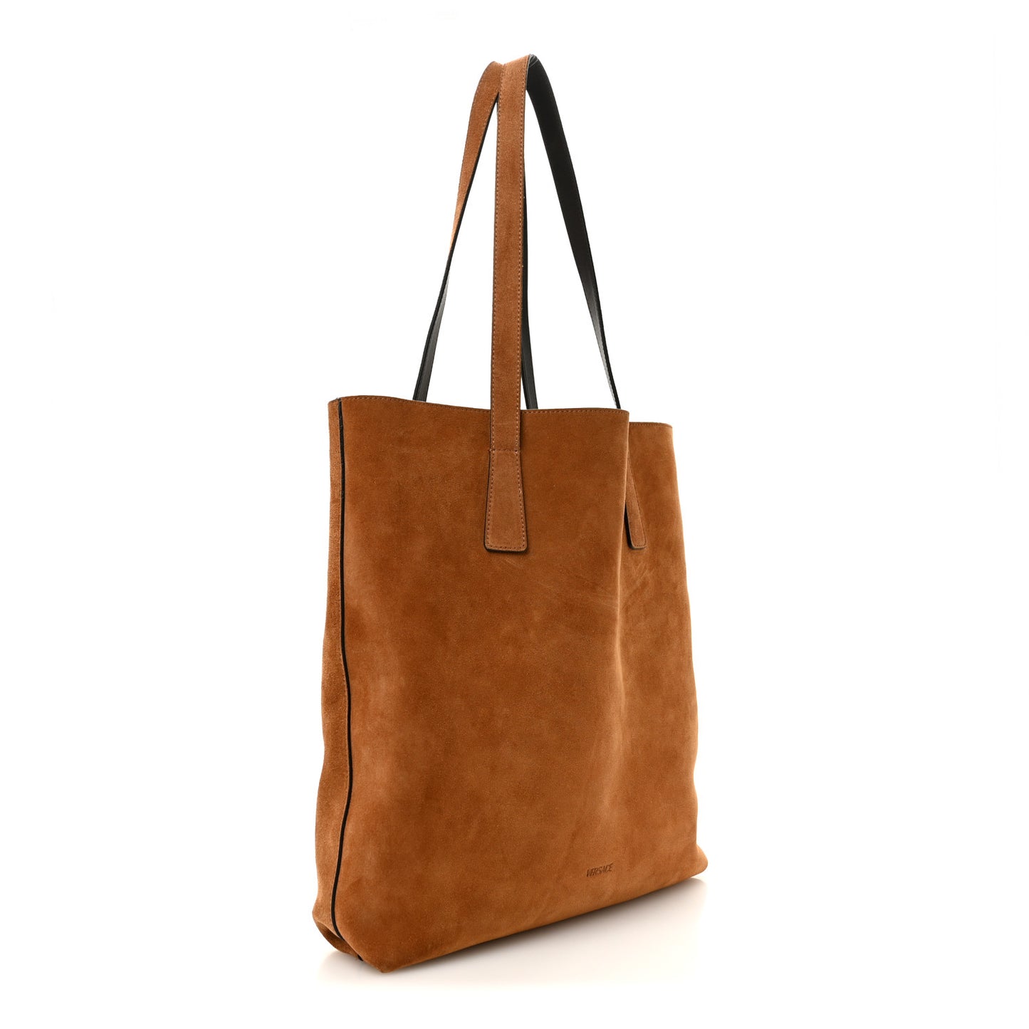 Suede La Medusa Tote Bag  Cognac