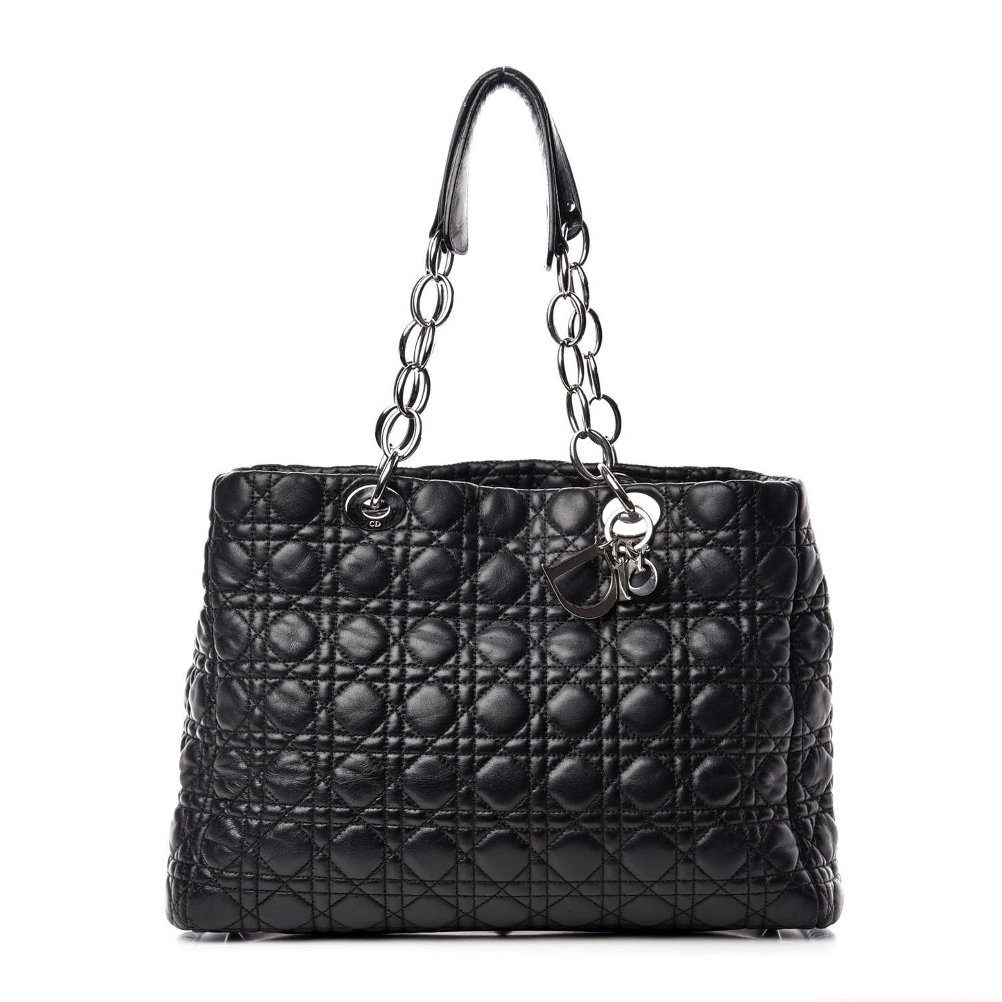 Lambskin Cannage Large Dior Soft Shopping Tote Black