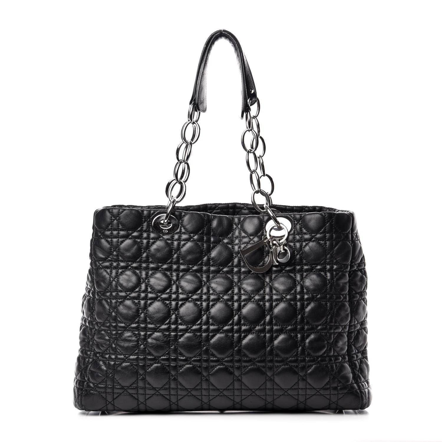 Christian Dior Lambskin Cannage Large Dior Soft Shopping Tote Black 1 of 12