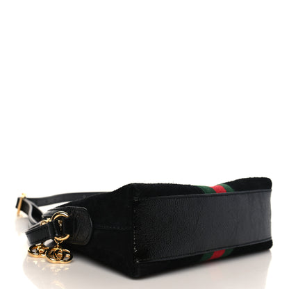 Gucci Suede Patent Web GG Small Ophidia Dome Shoulder Bag Black 3 of 8