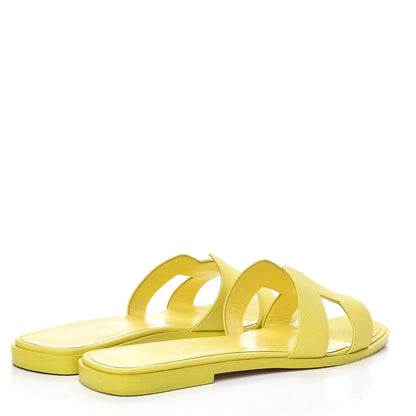 Hermes Epsom Oran Sandals 40 Jaune Pollen 4 of 8