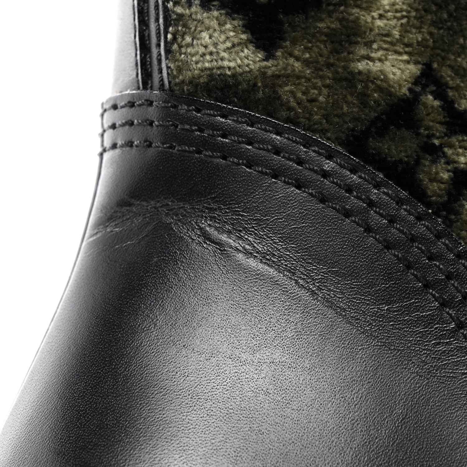 Louis Vuitton Velour Metropolis Flat Ranger Boot 37 Khaki Green 10 of 10