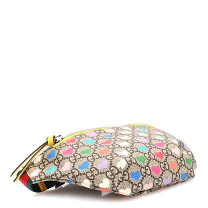 Gucci Soft GG Supreme Monogram Hearts Web Childrens Belt Bag Beige Ebony Multicolor Freesia 4 of 10