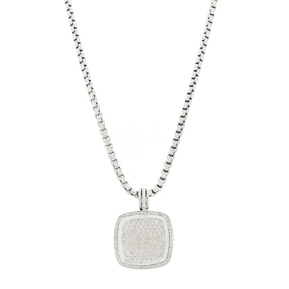 David Yurman Sterling Silver Diamond Large Albion Pave Pendant Necklace 1 of 6
