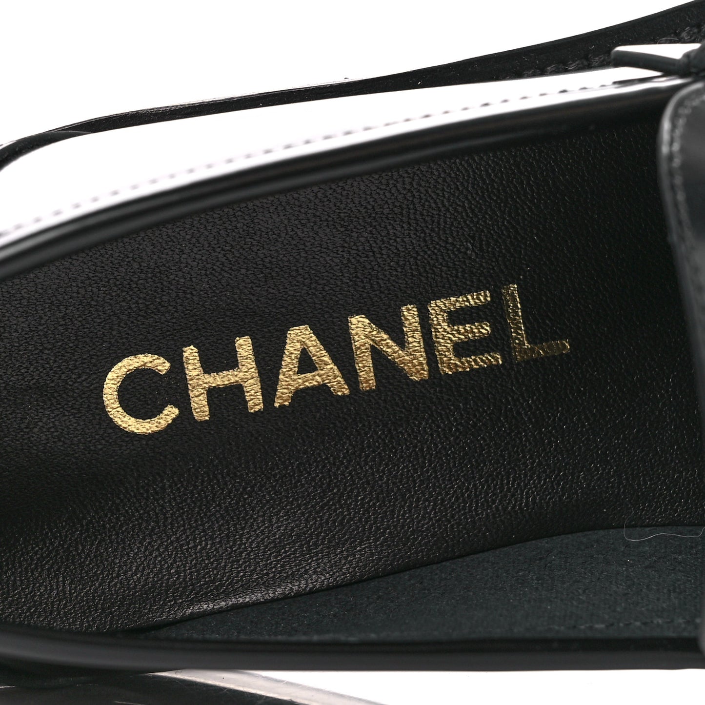 Shiny Calfskin Logo Loafers 39 Black