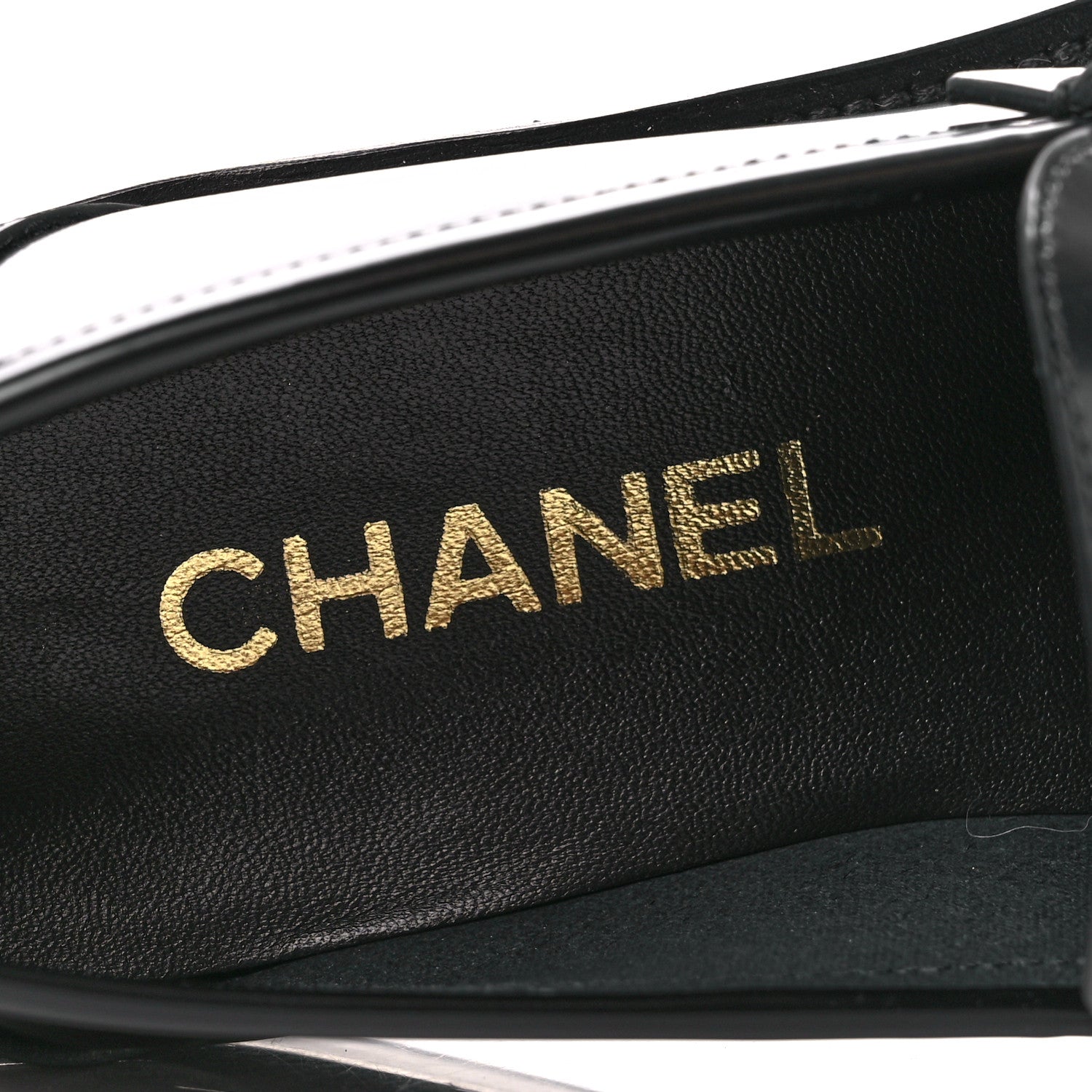 Chanel Shiny Calfskin Logo Loafers 39 Black 9 of 11