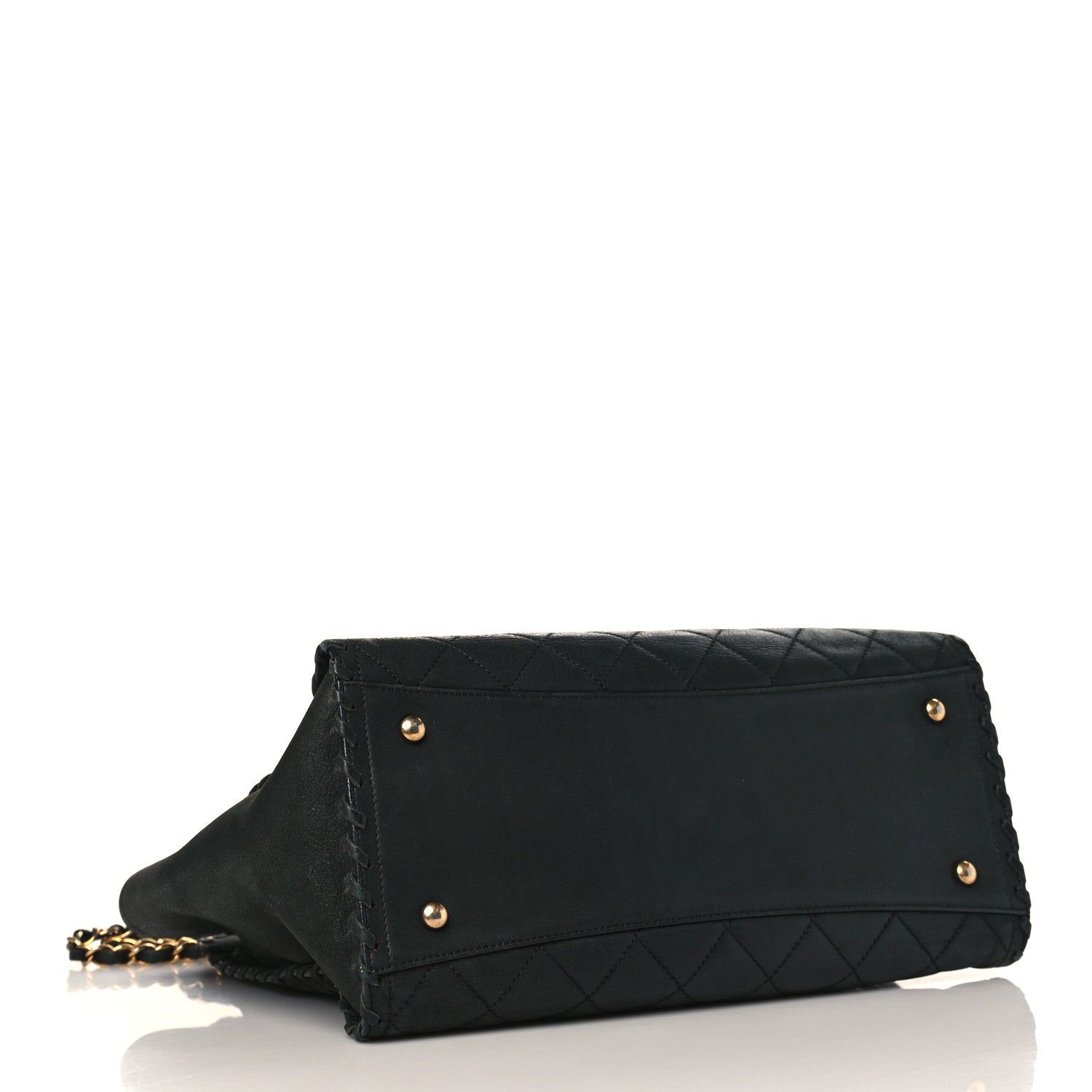 Chanel Iridescent Calfskin Quilted Happy Stitch Shopping Tote Black 4 of 11