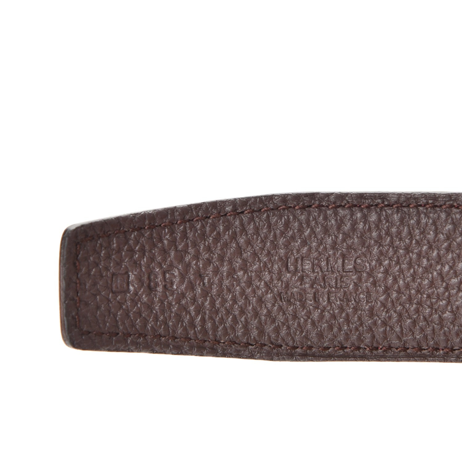 Hermes Tadelakt Togo 32mm H Belt 85 Rouge H Chocolate 5 of 8