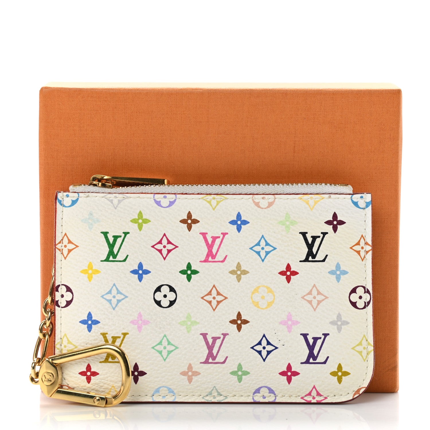 Louis Vuitton Monogram Multicolor Key Pouch White Litchi 8 of 8