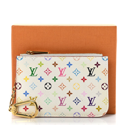 Louis Vuitton Monogram Multicolor Key Pouch White Litchi 8 of 8