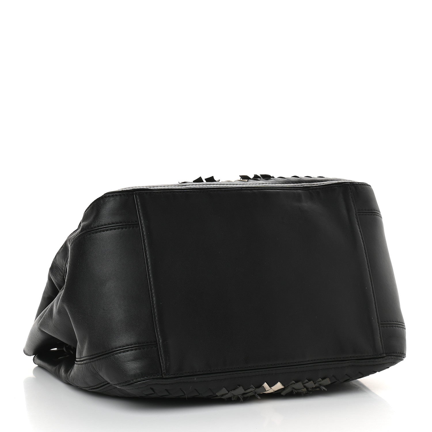 Bottega Veneta Nappa Intrecciato Frayed Accordion Shoulder Bag Black 3 of 8
