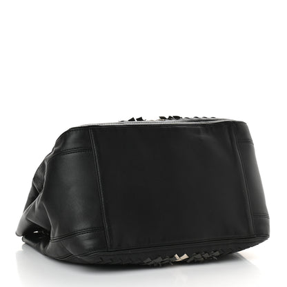 Bottega Veneta Nappa Intrecciato Frayed Accordion Shoulder Bag Black 3 of 8