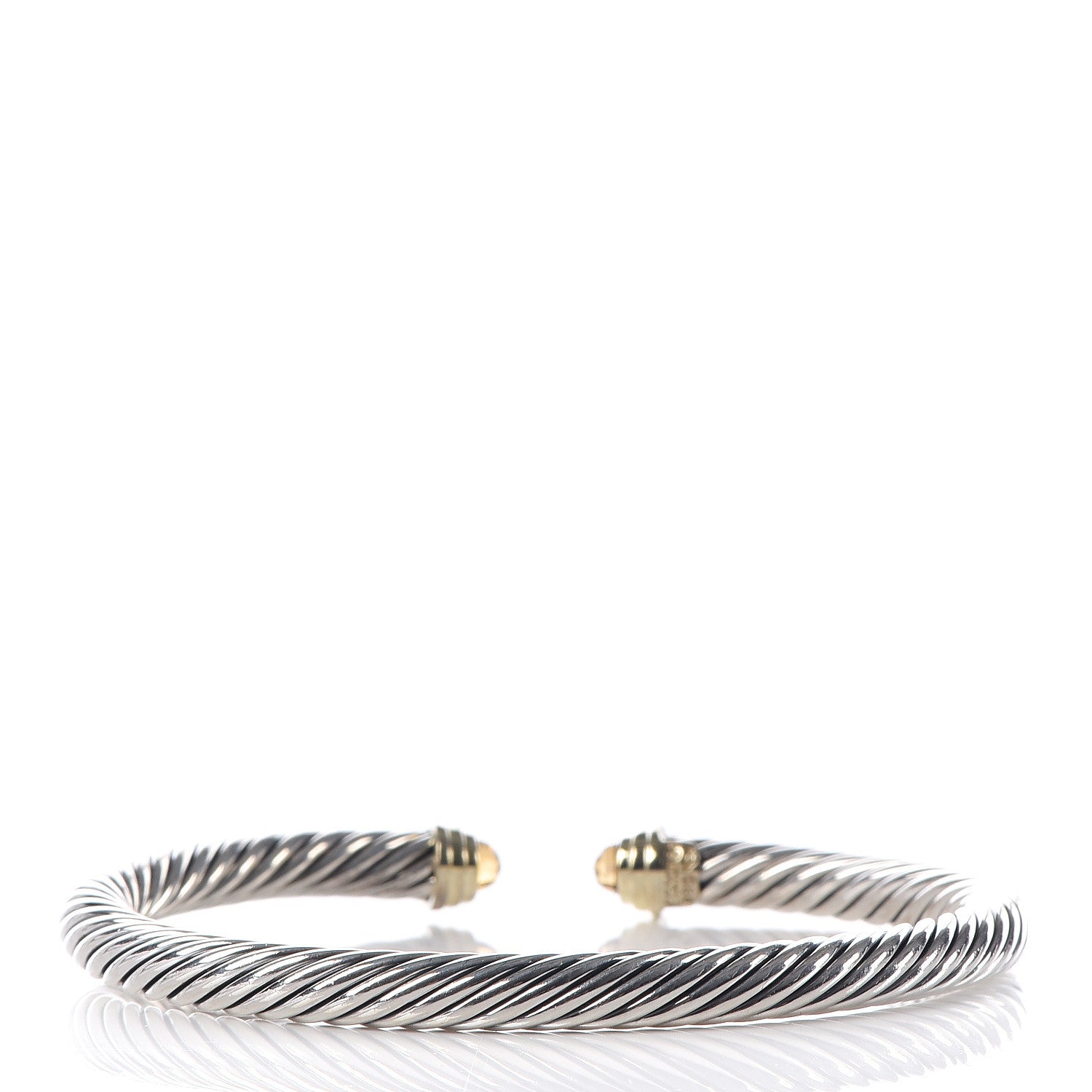 David Yurman Sterling Silver 14K Yellow Gold Citrine 5mm Cable Classics Petite Color Bracelet 3 of 4