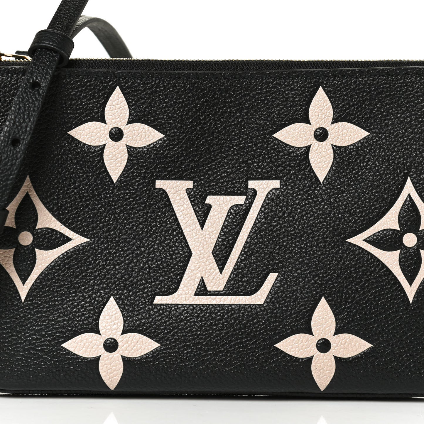 Empreinte Monogram Giant Double Zip Pochette Black Cream