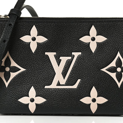 Louis Vuitton Empreinte Monogram Giant Double Zip Pochette Black Cream 7 of 11