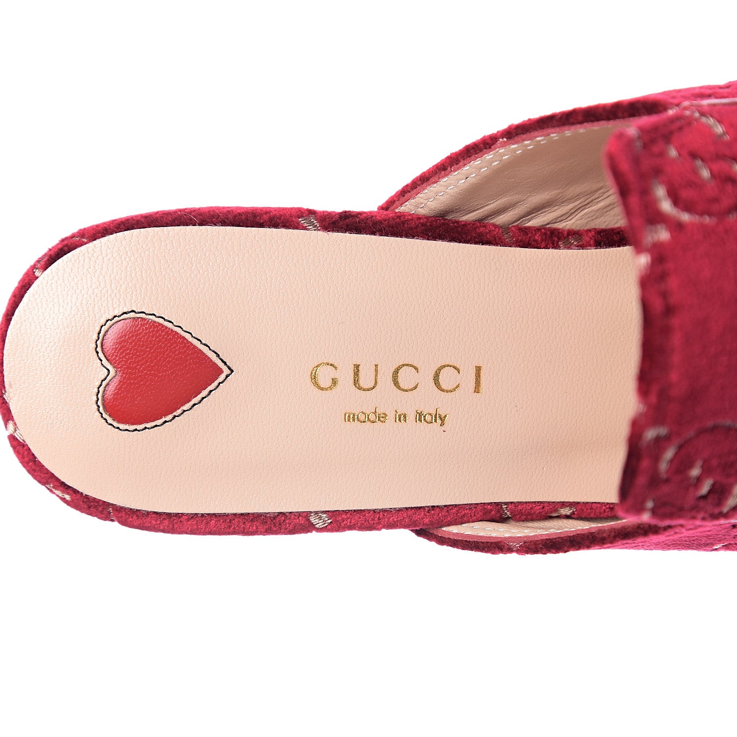 Gucci Velvet GG Monogram Womens Princetown Slippers 36.5 Red Cipria 5 of 10