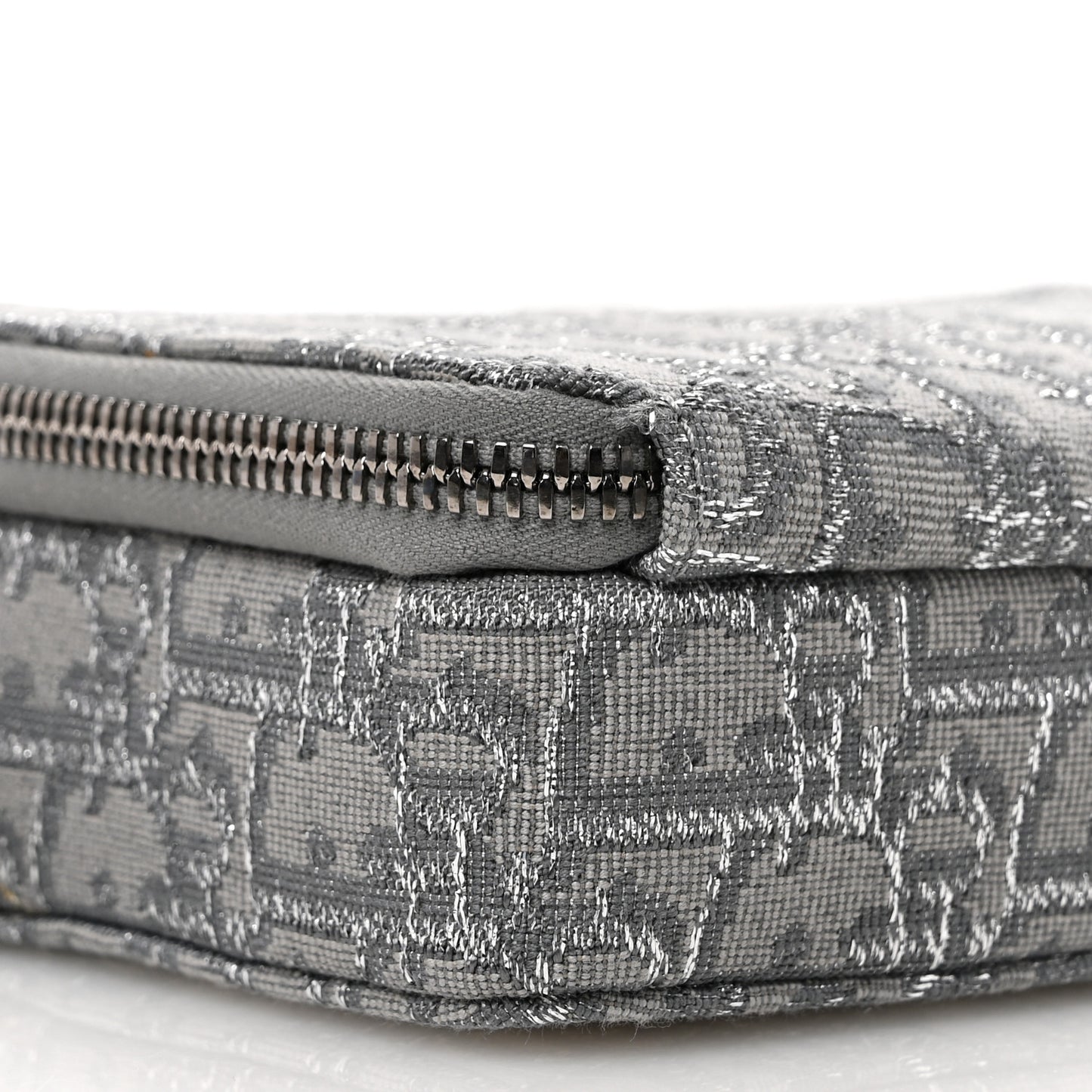 Oblique Zipped Pouch With Strap Pouch Grey