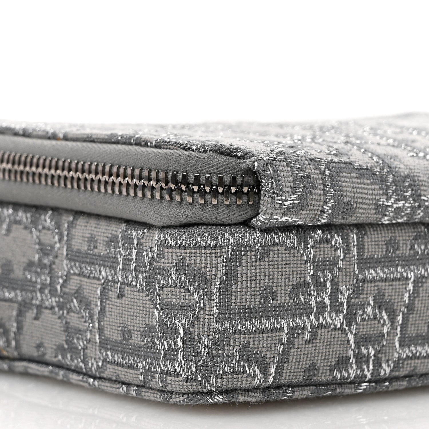 Christian Dior Oblique Zipped Pouch With Strap Pouch Grey 8 of 9