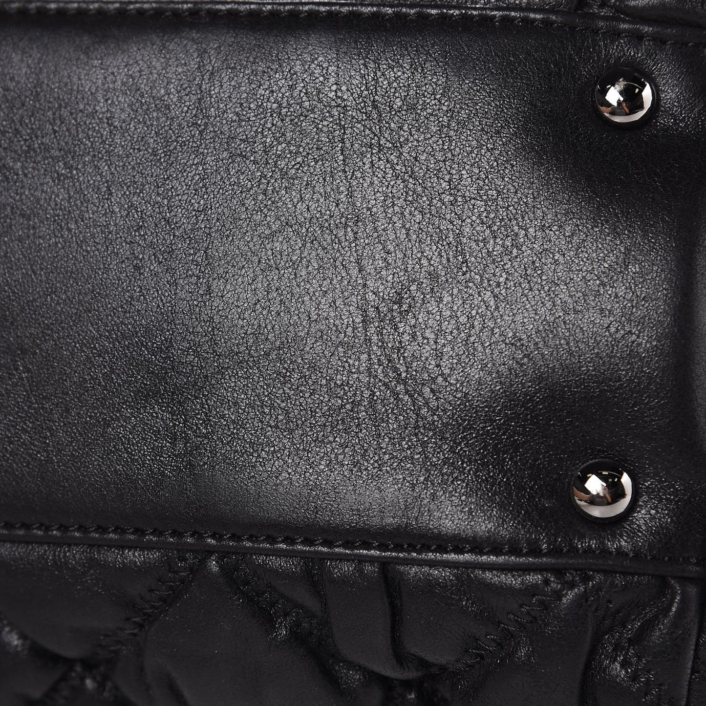 Lambskin Bubble Quilt Bowler Black
