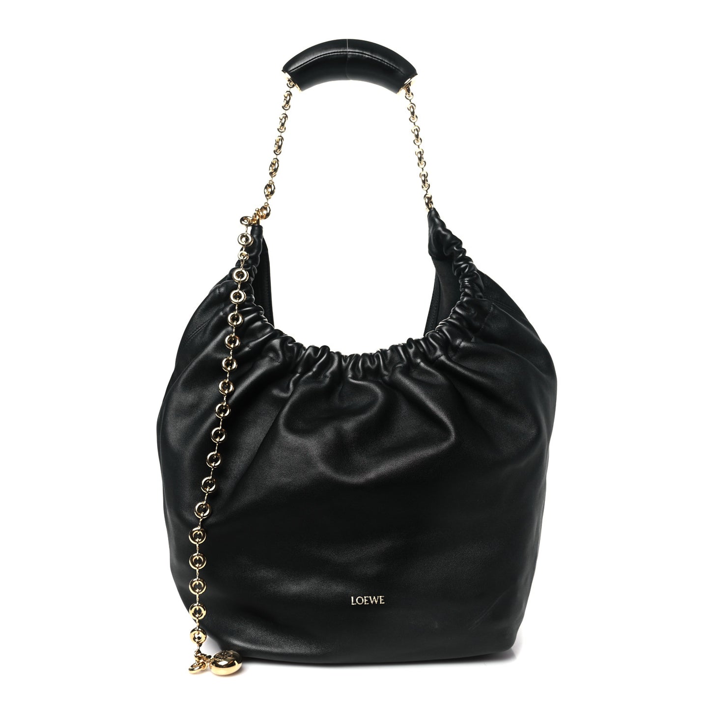 Buttery Nappa Lambskin Medium Squeeze Bag Black