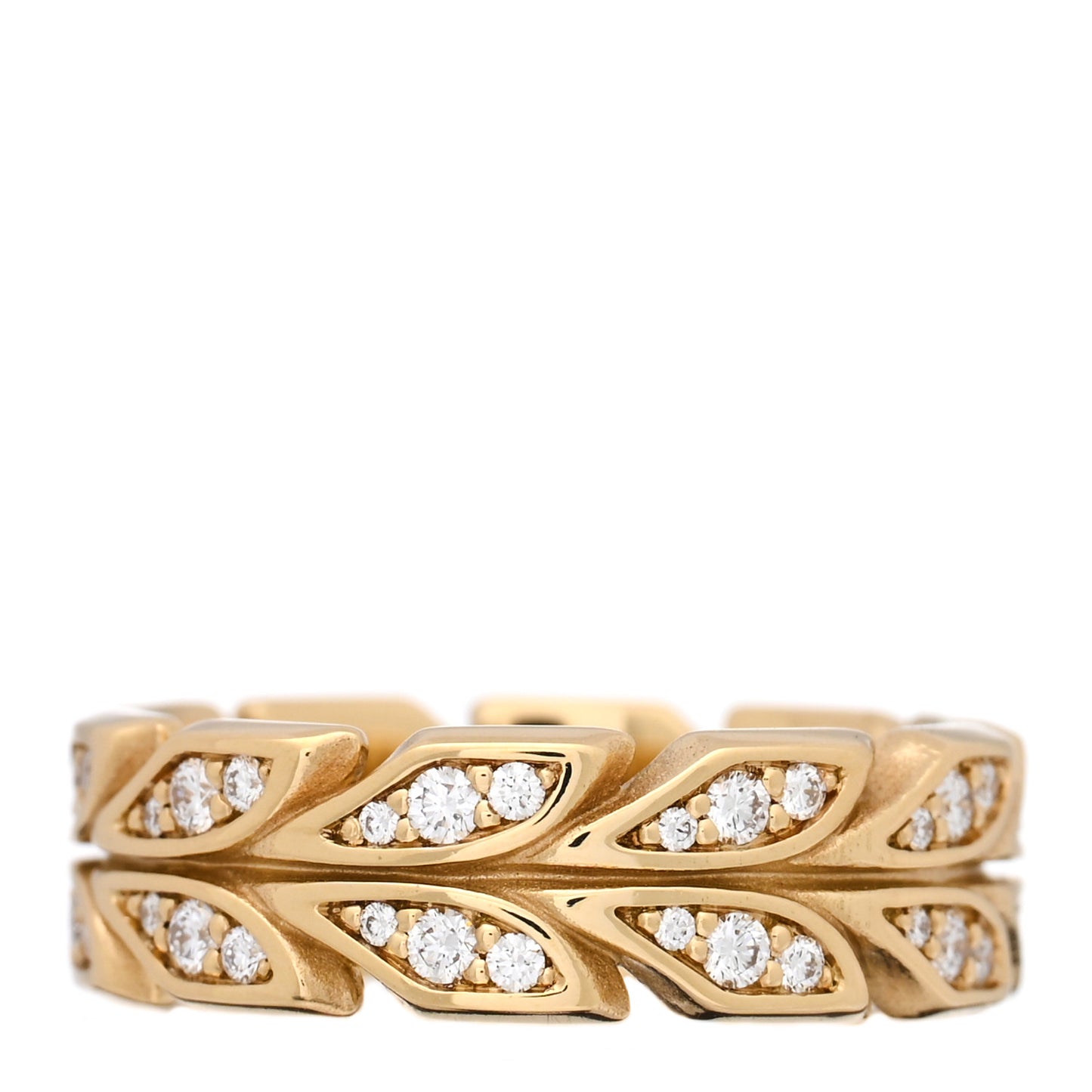 18K Yellow Gold Diamond Victoria Vine Band Ring 51 5.75