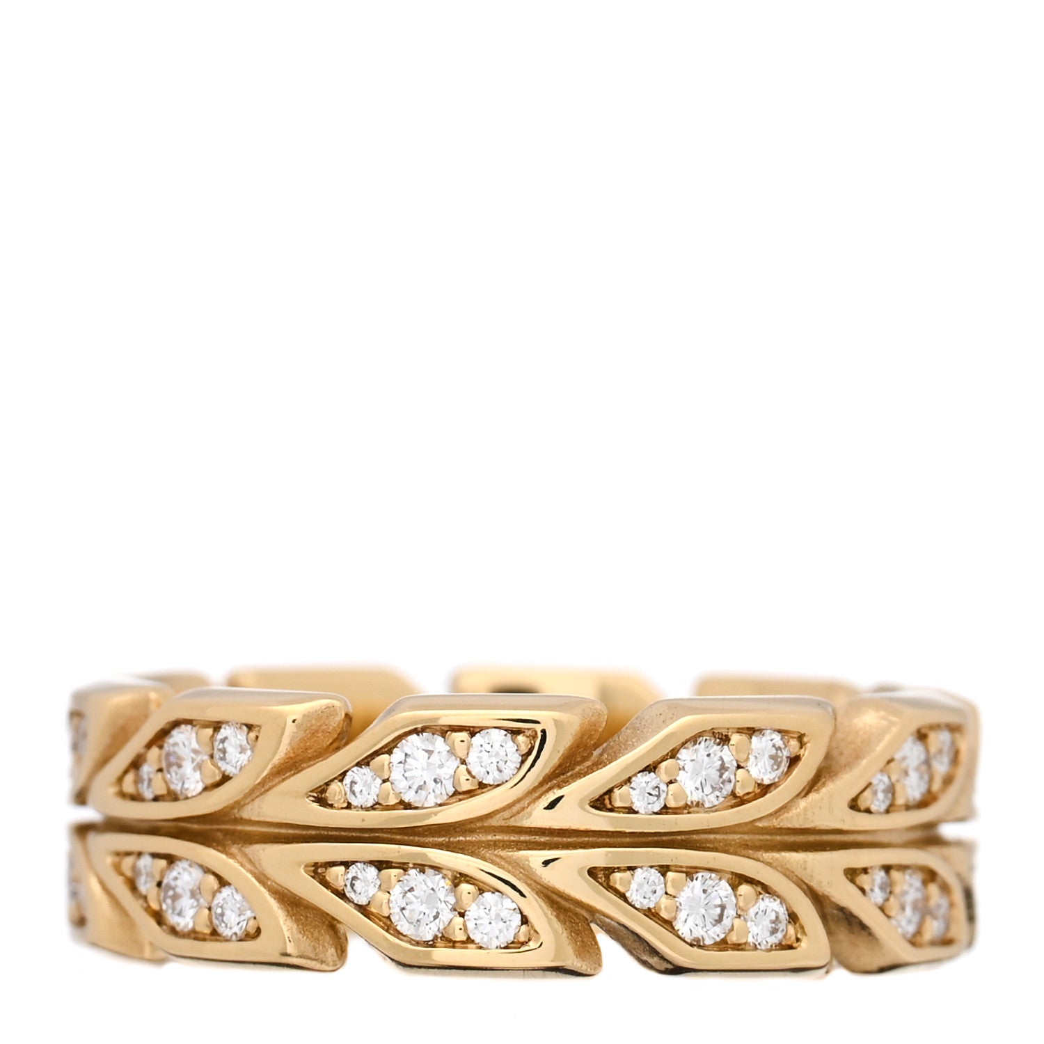 Tiffany 18K Yellow Gold Diamond Victoria Vine Band Ring 51 5.75 3 of 5