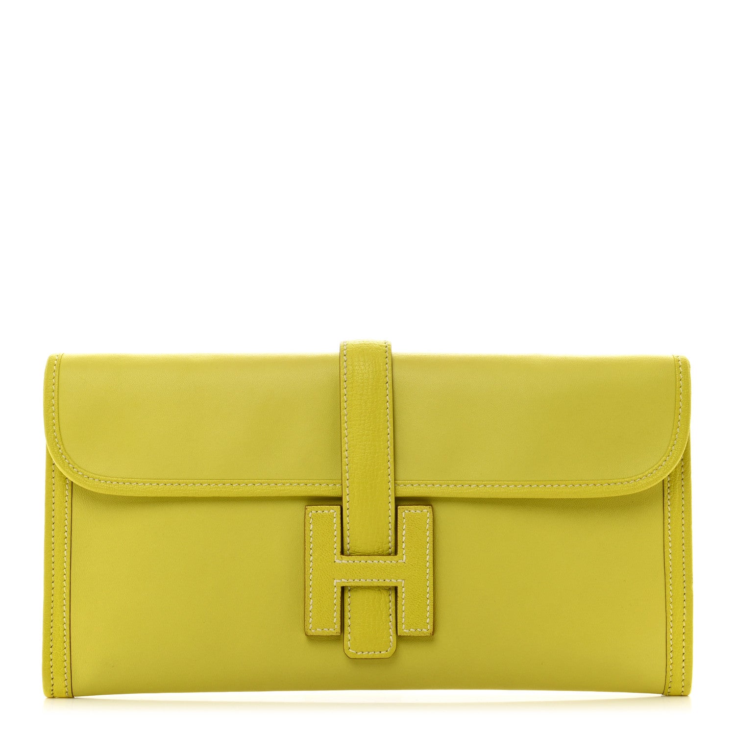 Hermes Swift Jige Elan Clutch Lime 1 of 7