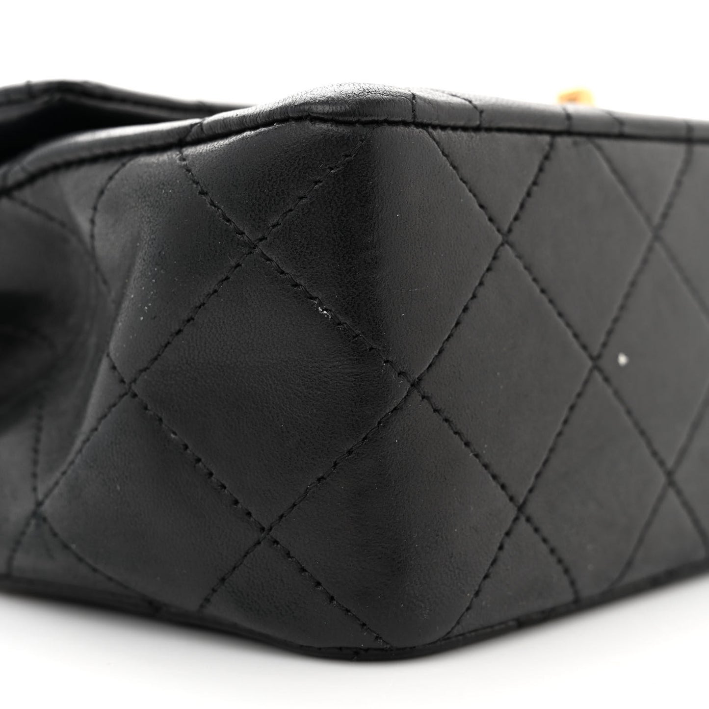 Lambskin Quilted Small Double Flap Black