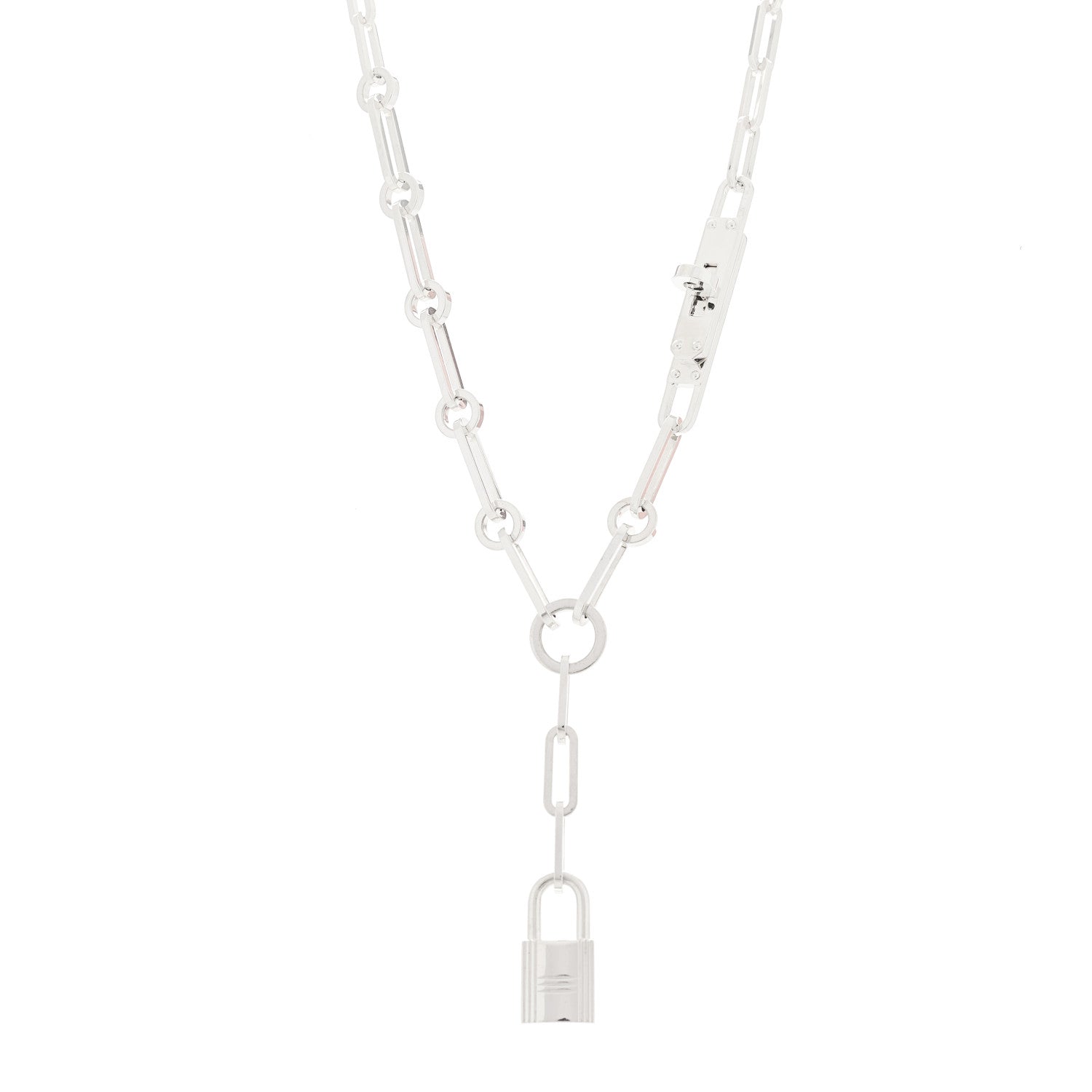 Hermes Sterling Silver Kelly Chaine Lariat Necklace 1 of 6