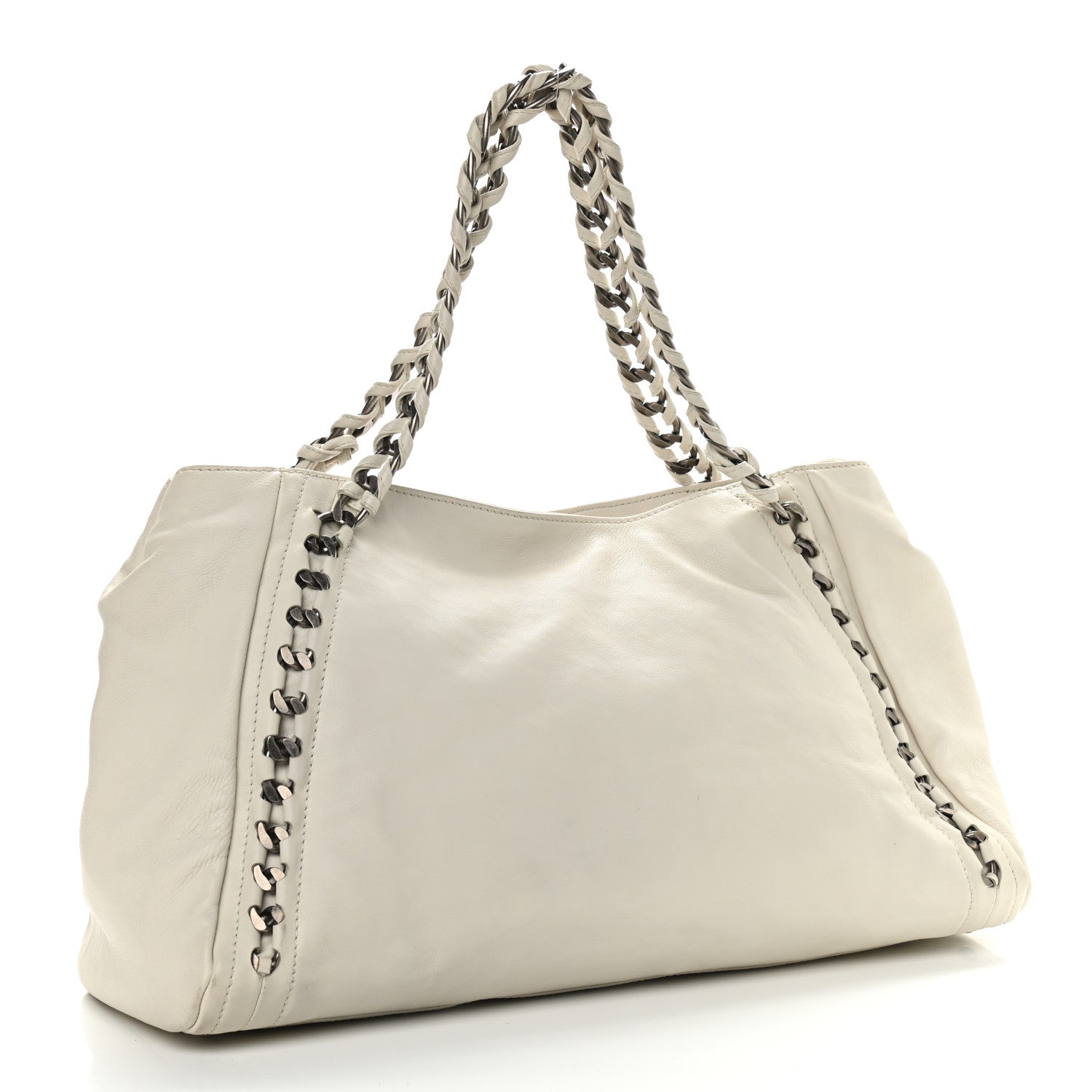 Chanel Calfskin Large East West Modern Chain Tote White 3 of 11