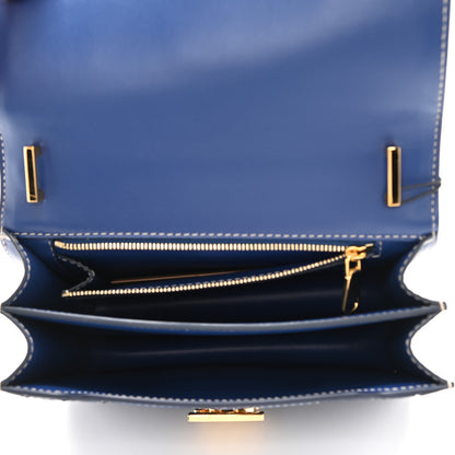 Burberry Calfskin Woven Small TB Bag Ink Blue 5 of 10