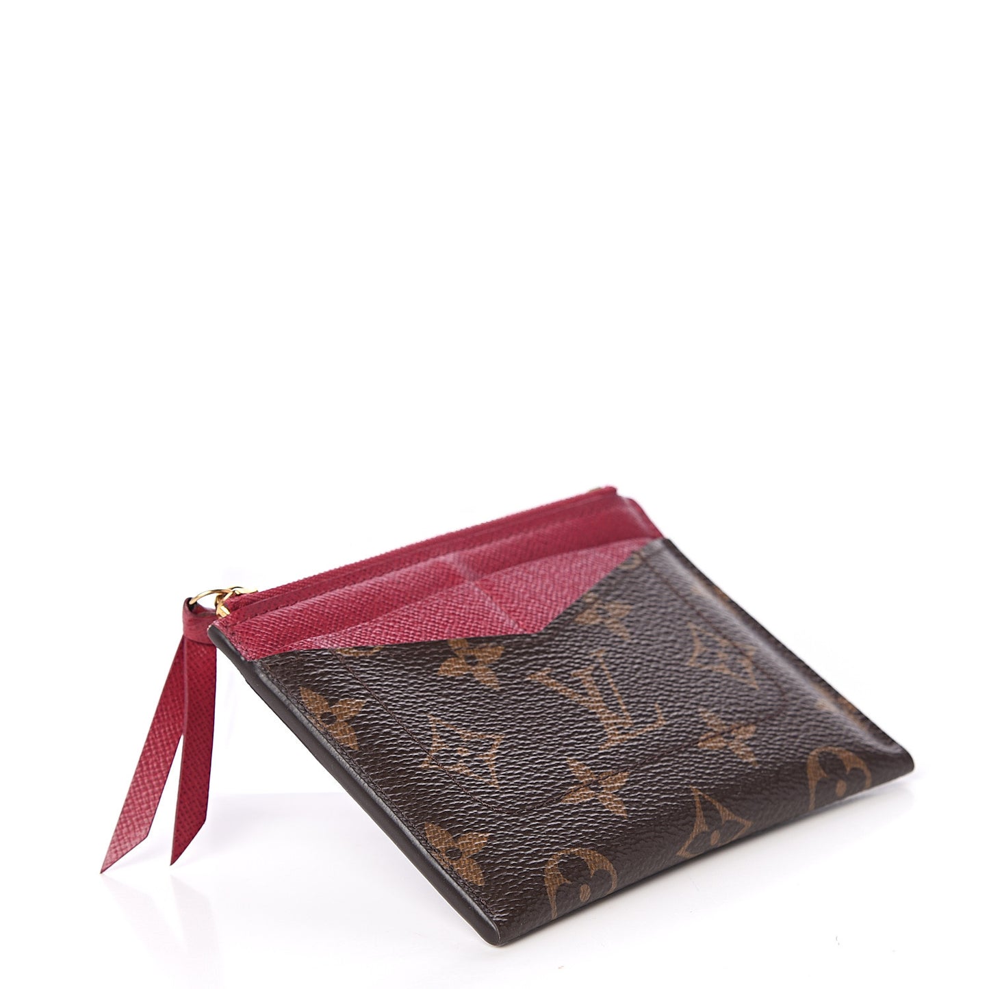 Monogram Zipped Card Holder Fuchsia
