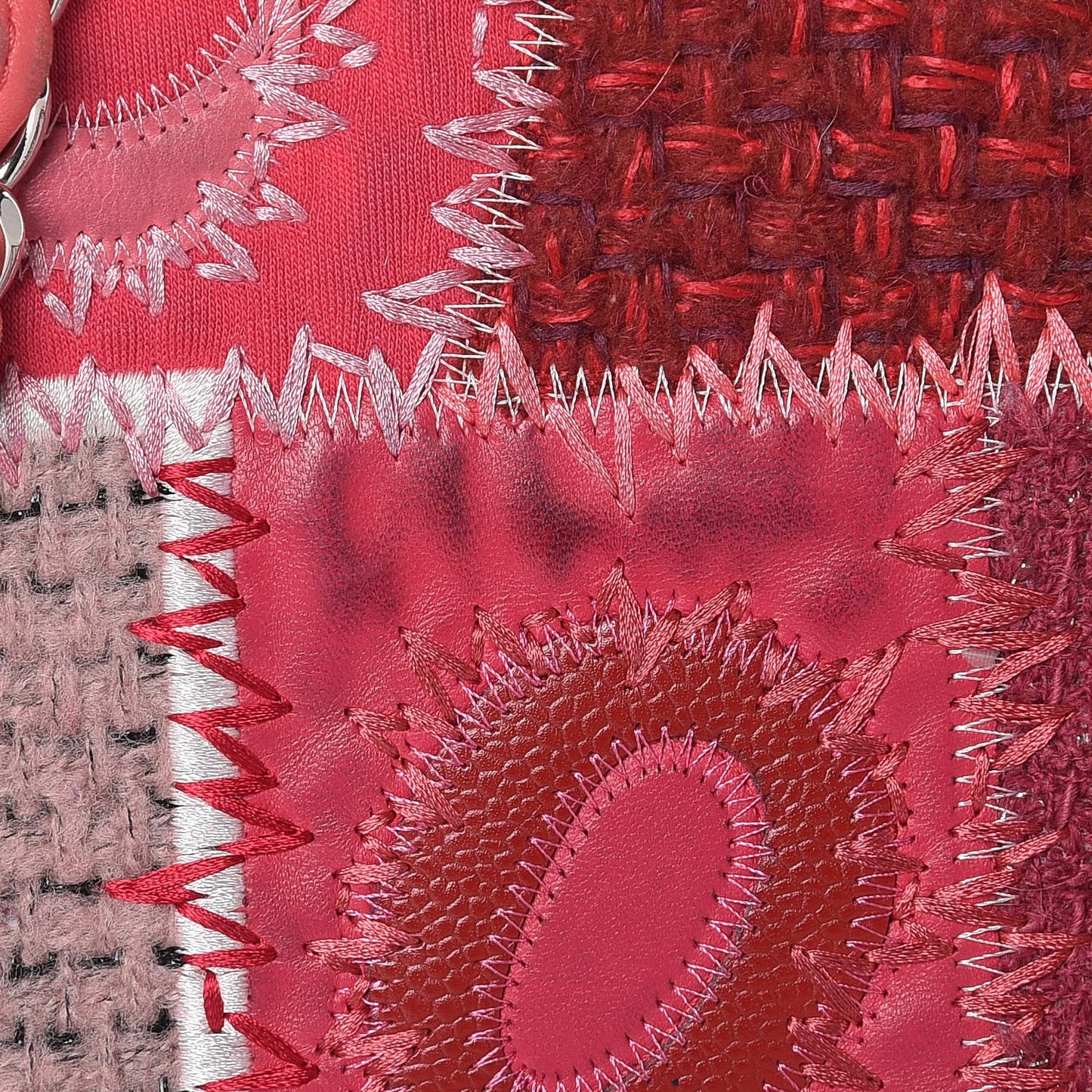 Tweed Patchwork Jumbo Single Flap Pink