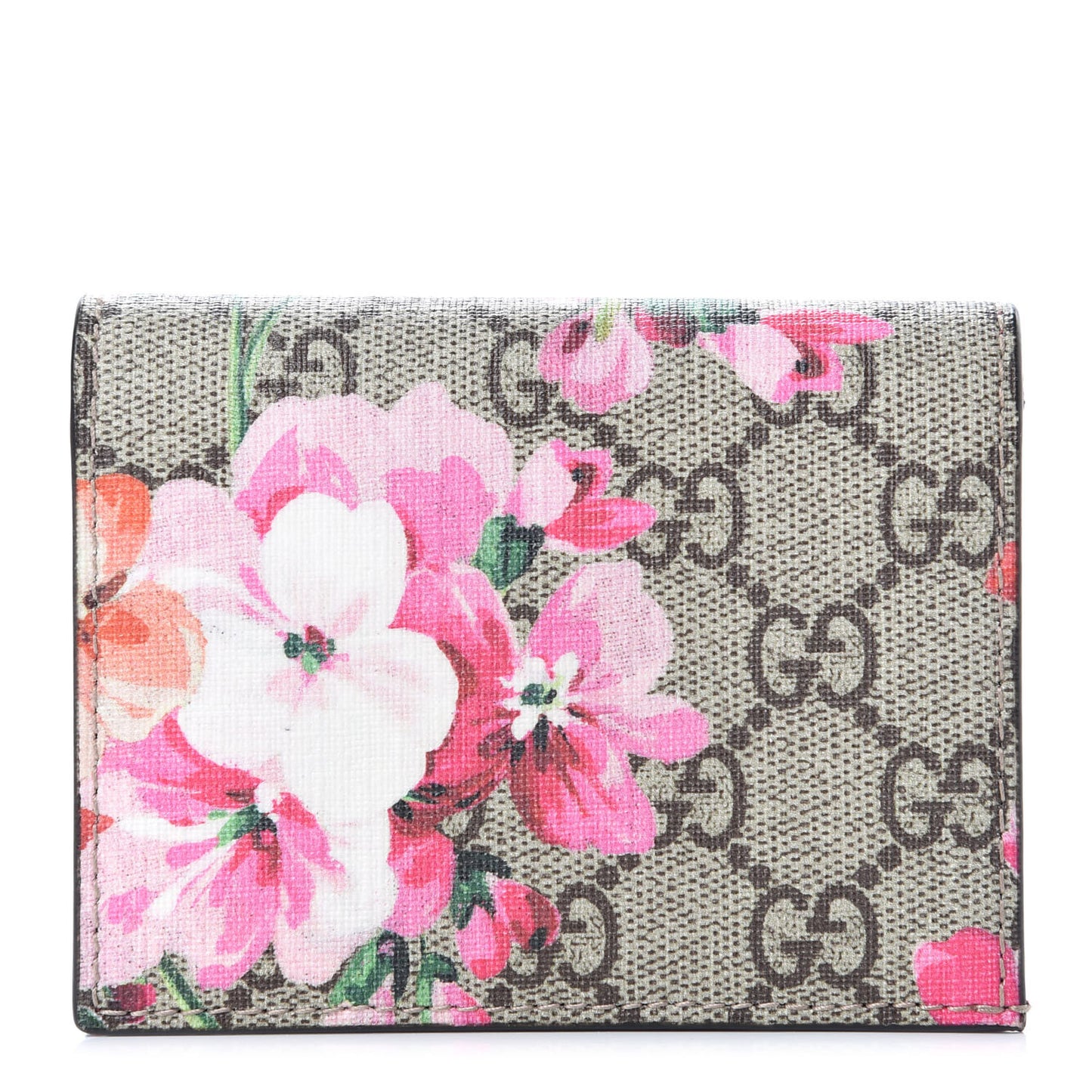 GG Supreme Monogram Blooms Card Case Beige Multicolor Dry Rose
