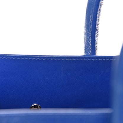 Saint Laurent Calfskin Crocodile Embossed Small Sac De Jour Royal Blue 12 of 18