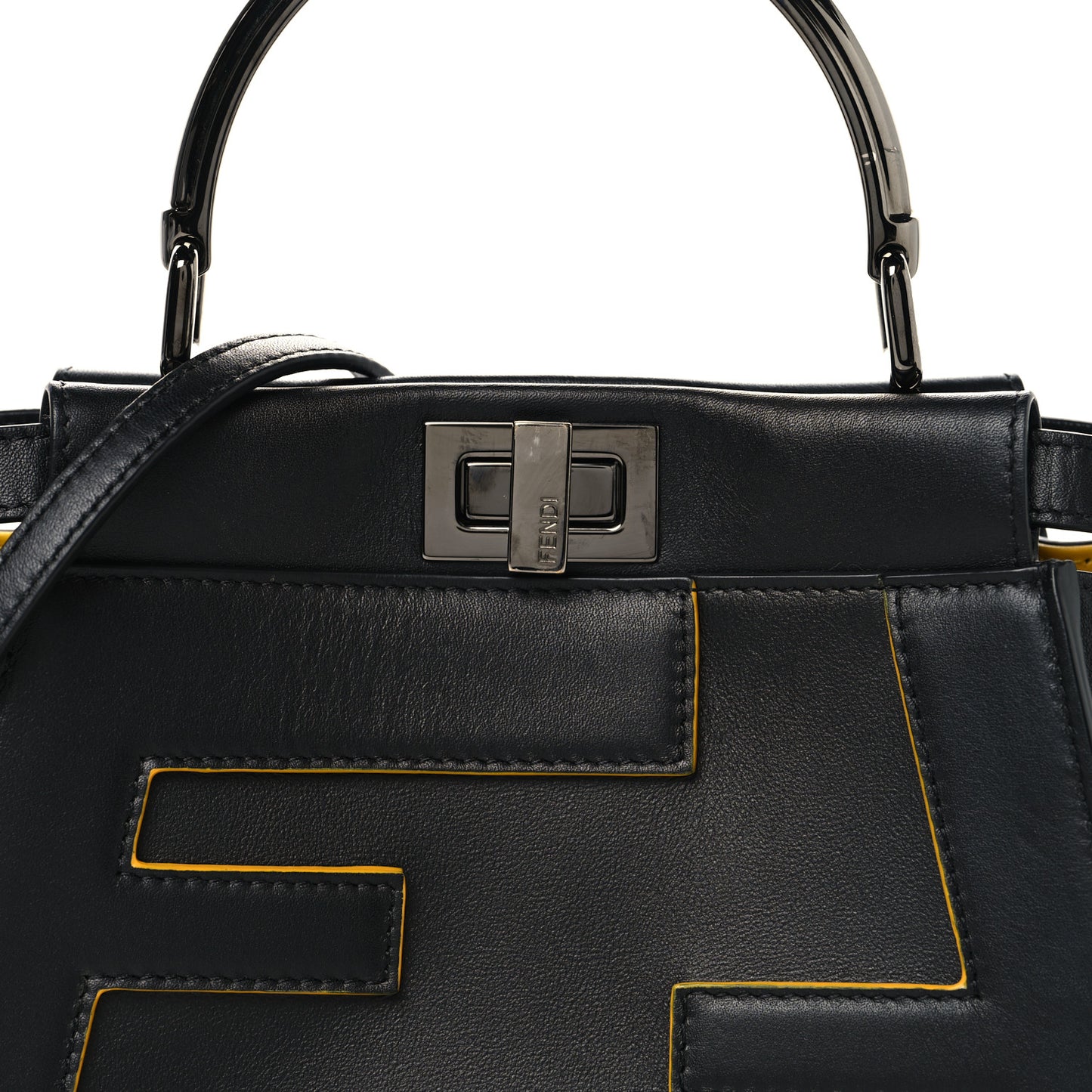 Nappa FF Mini Peekaboo Iconic Satchel Black Sunflower
