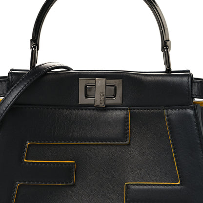 Fendi Nappa FF Mini Peekaboo Iconic Satchel Black Sunflower 9 of 11
