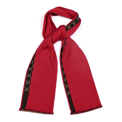 Gucci Wool Silk GG Monogram Ripon Simple Scarf Flame 1 of 4