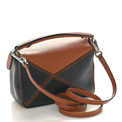 Loewe Calfskin Mini Puzzle Bag Tan Black 3 of 9