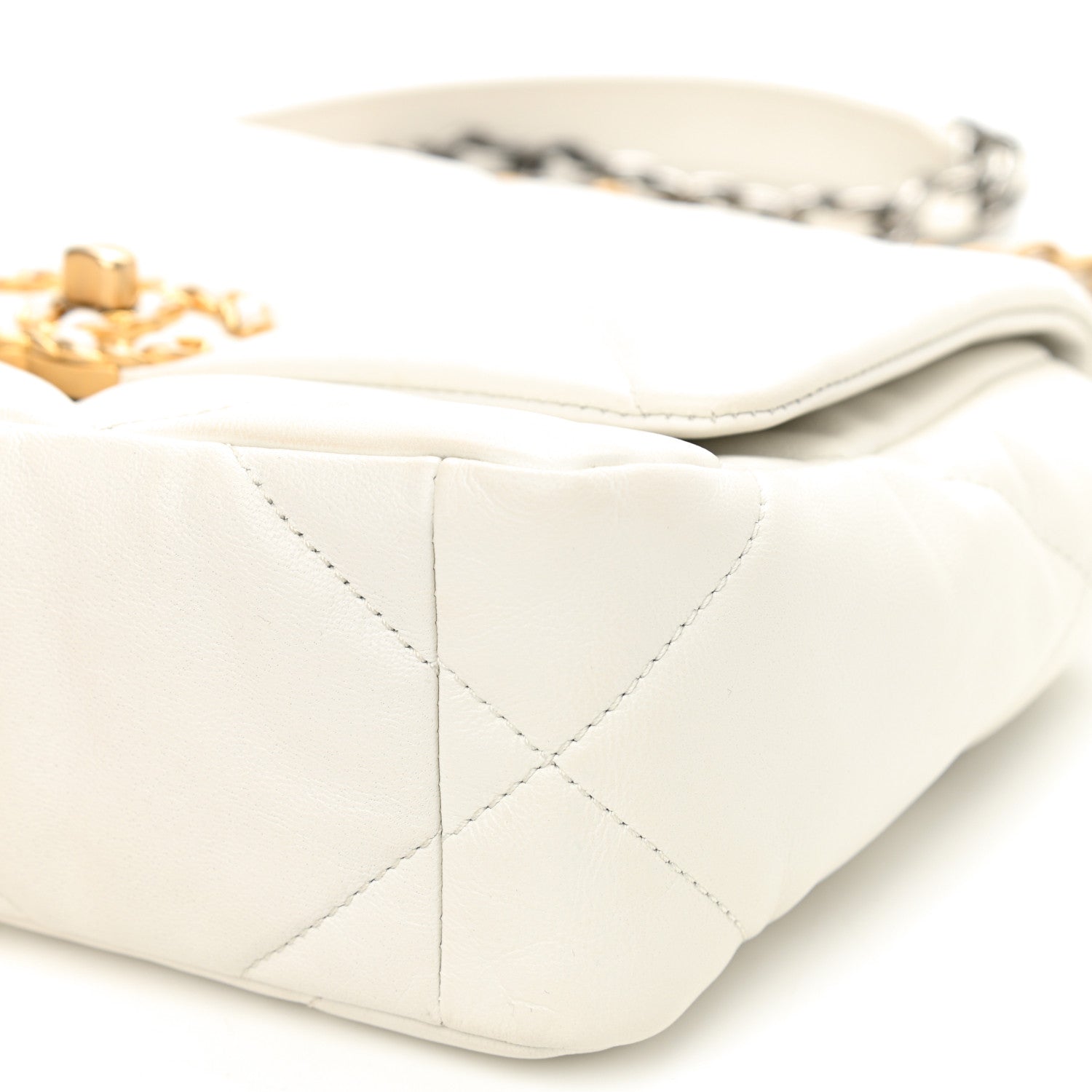 Chanel Goatskin Quilted Medium Chanel 19 Flap White 8 of 9