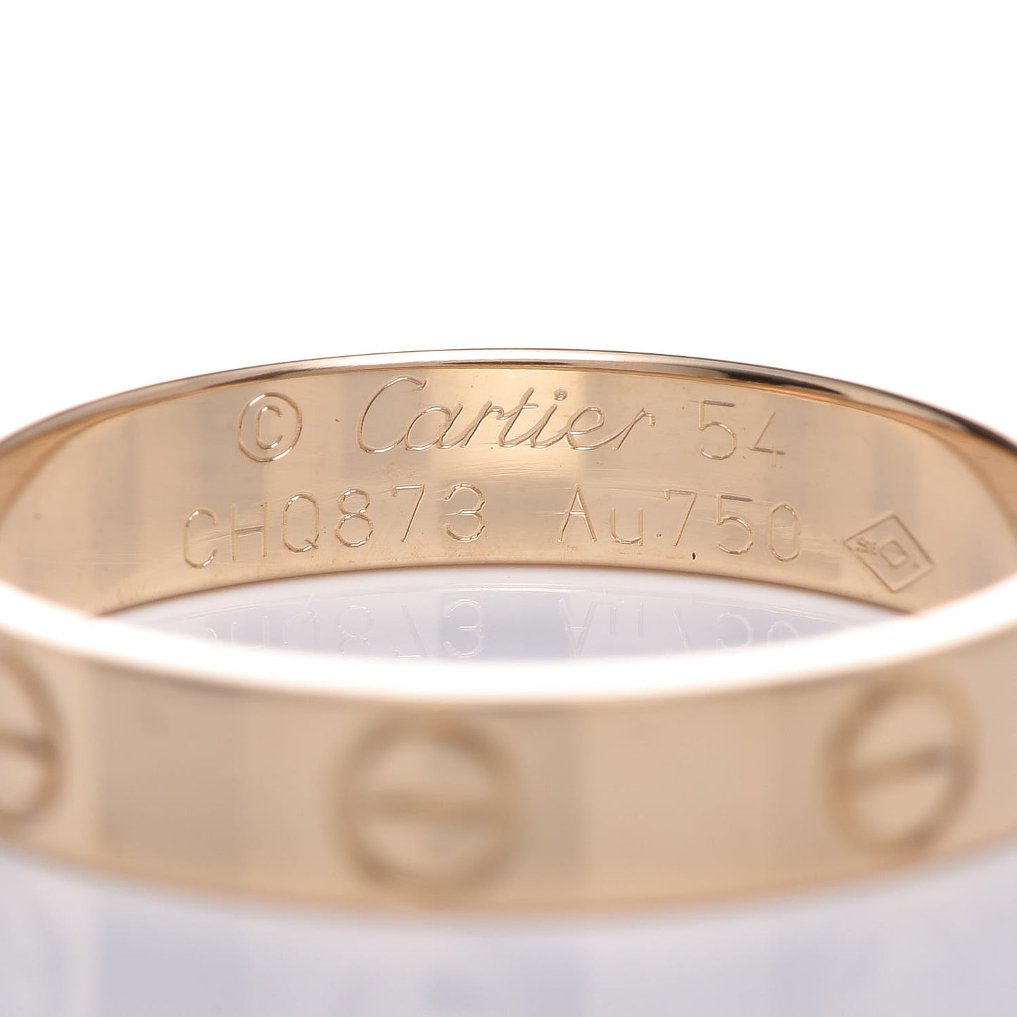 18K Yellow Gold 3.5mm LOVE Wedding Band Ring 54 6.75