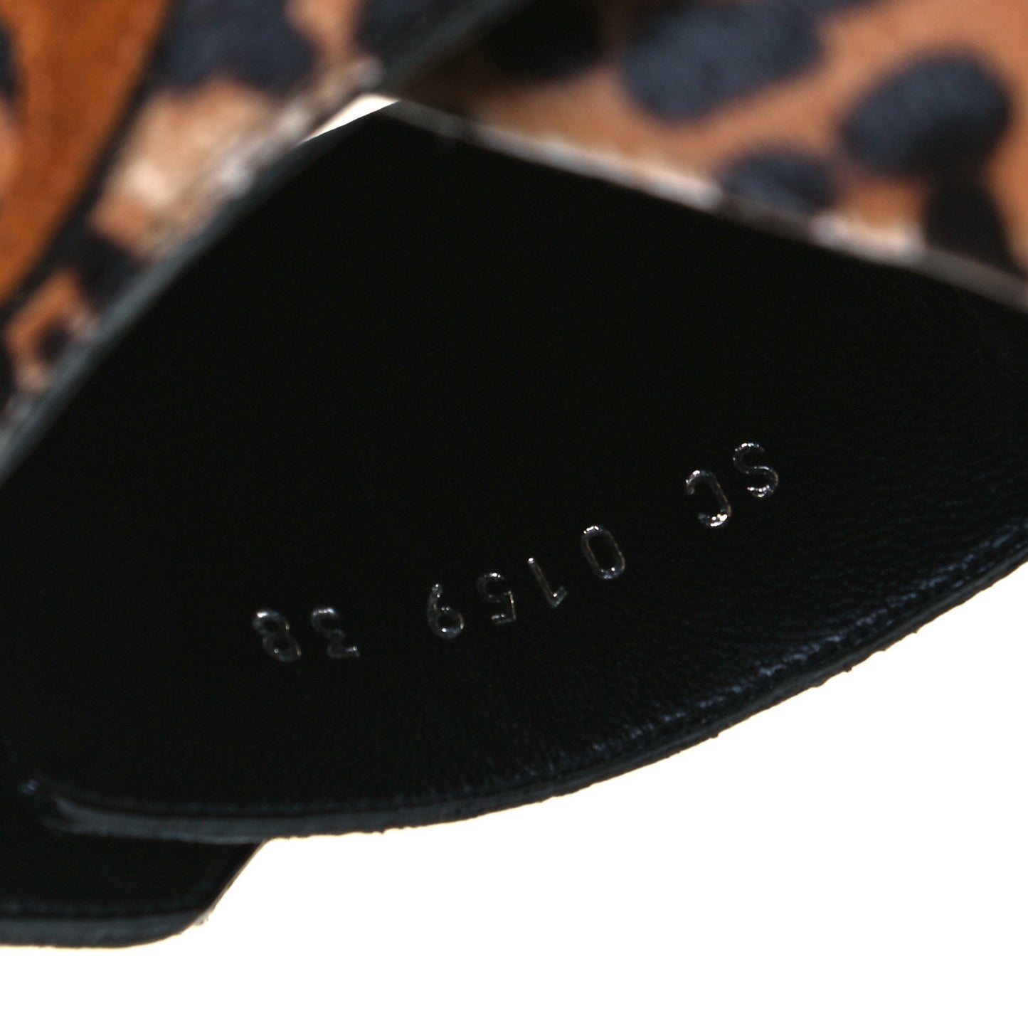 Calfskin Pony Hair Leopard Bom Dia Mule Sandals 38 Cognac Brown