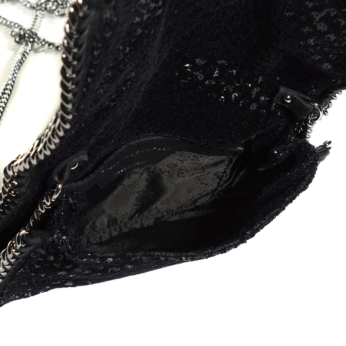Sequin Falabella Crossbody Black