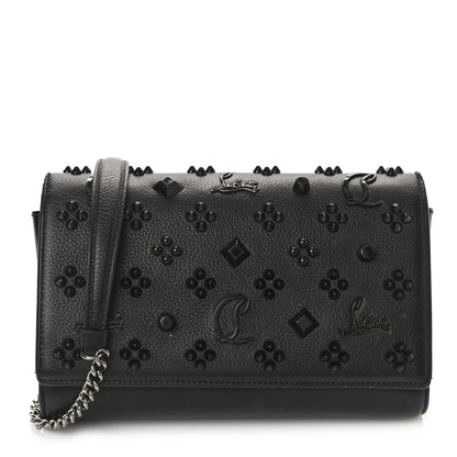 Christian Louboutin Calfskin Spikes Loubinthesky Paloma Clutch Black 1 of 15