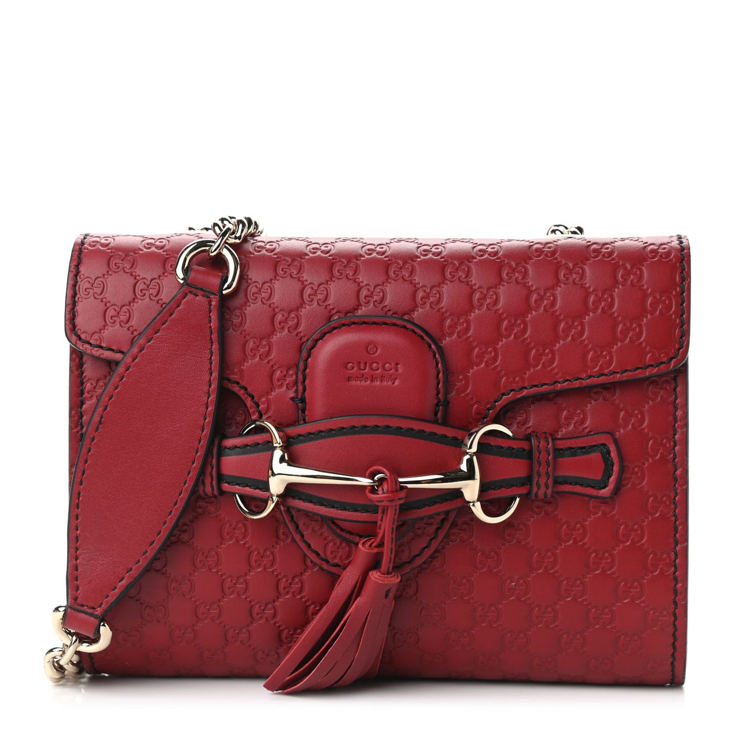 Soft Microguccissima Mini Emily Chain Shoulder Bag Rosso