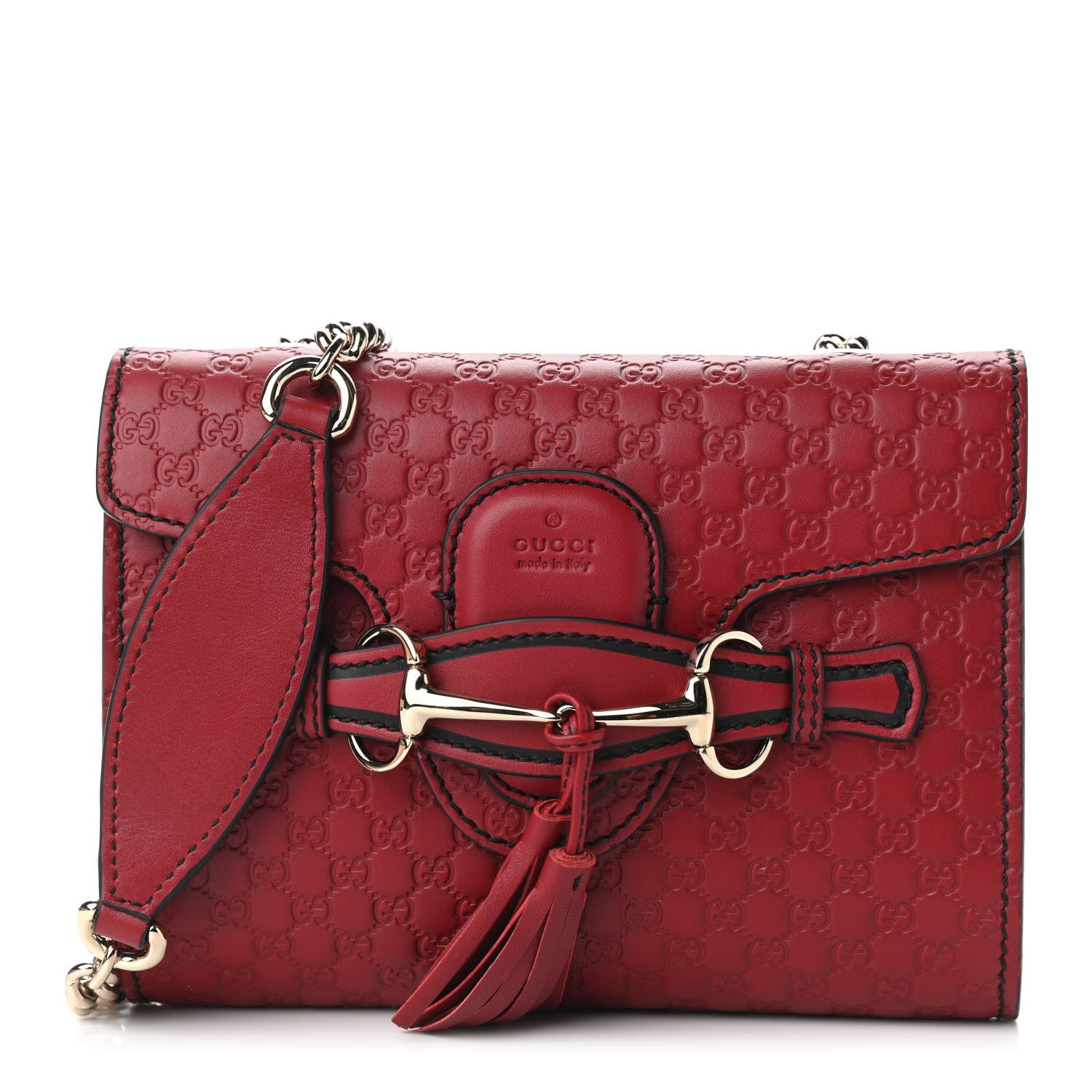 Gucci Soft Microguccissima Mini Emily Chain Shoulder Bag Rosso 1 of 9