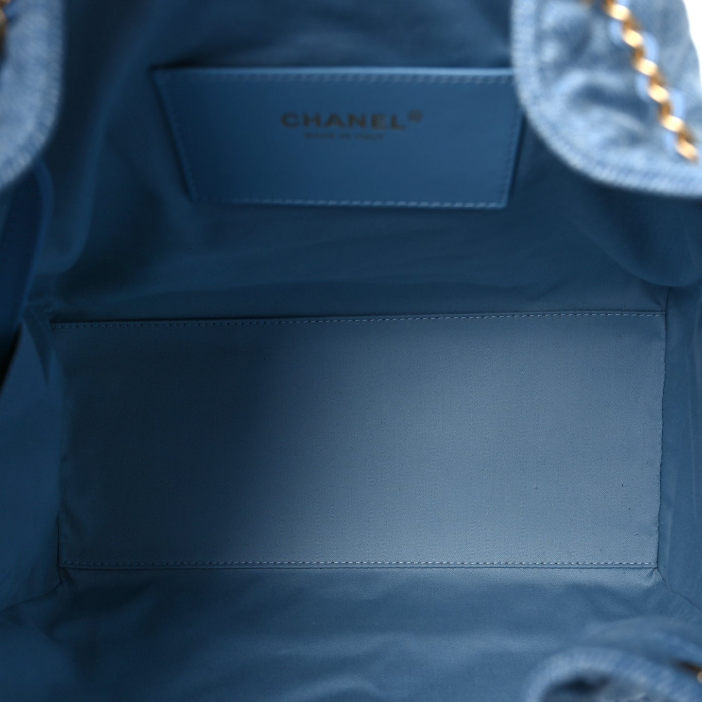 Washed Denim Quilted Medium Chanel 25 Handbag Blue